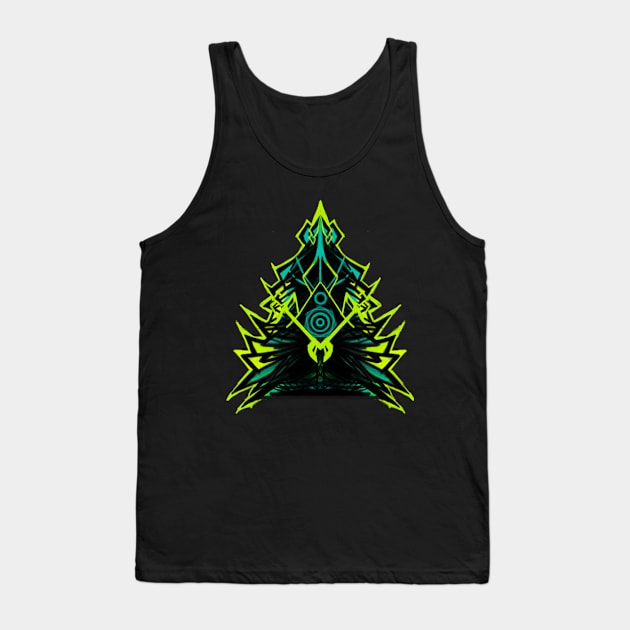 Neon Abstract Christmas tree Tank Top by Korlasx2